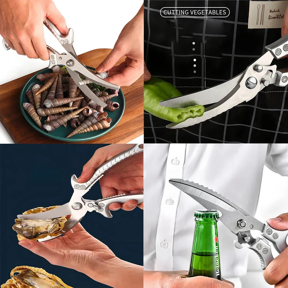Stainless Steel Kitchen Scissors – BBQ Meat & Bone Cutter Set