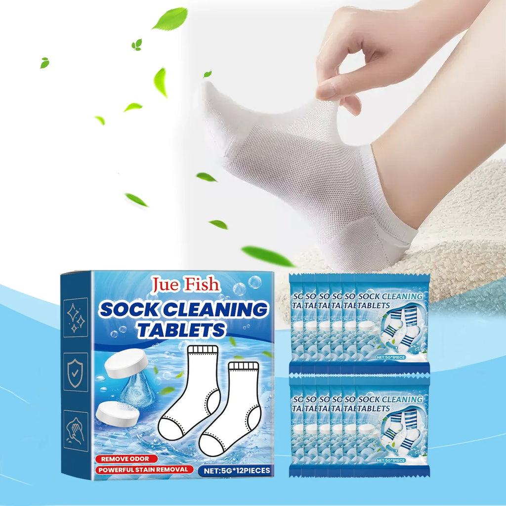 Jue-Fish Sock Cleaning Effervescent Tablets – 12 Pack