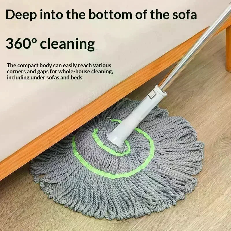 360° Self-Wringing Spin Mop – 2-in-1 Dry & Wet Floor Cleaner
