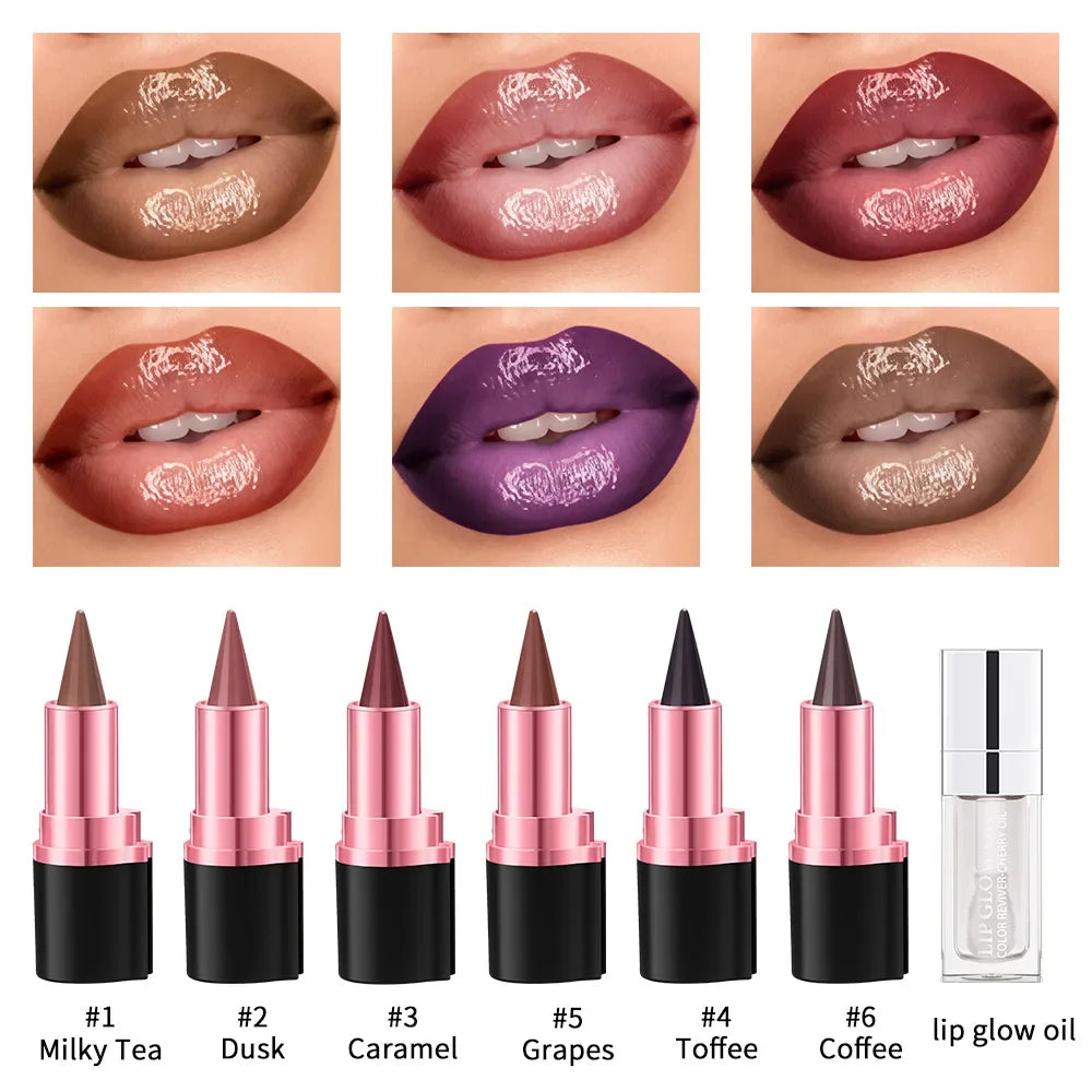 2-in-1 Lip Liner & Gloss Set – Long-Lasting Matte Lip Stain