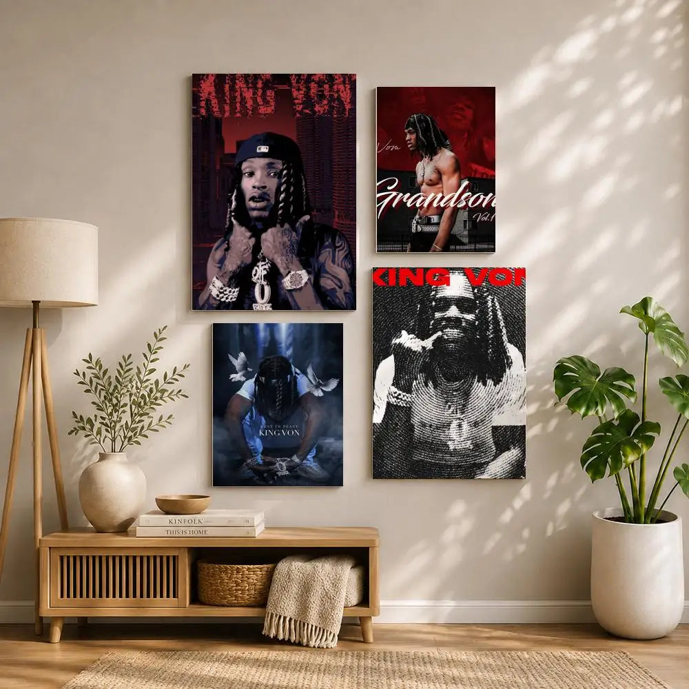 King Von HD Self-Adhesive Waterproof Poster | Rap Wall Art