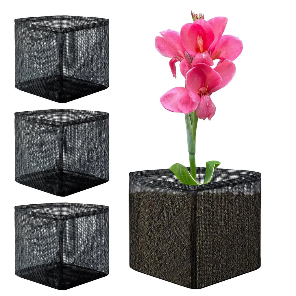4-Pack Floating Aquatic Plant Baskets | Mesh Pond Grow Bags