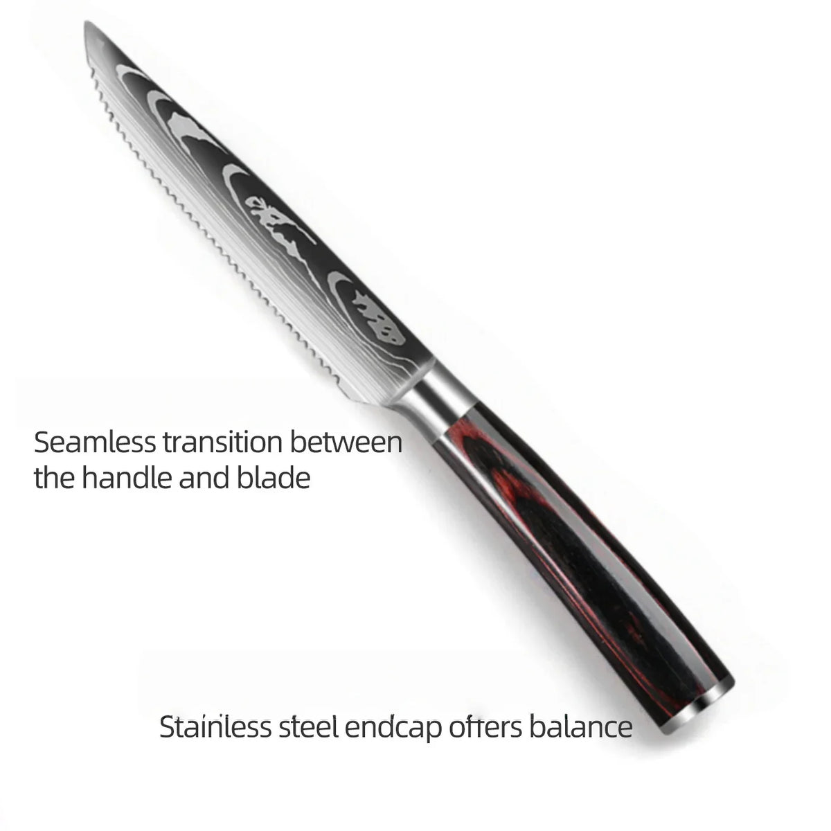 Damascus Steak Knife Set 1–8 Pcs | 4.5" Stainless Steel Knives