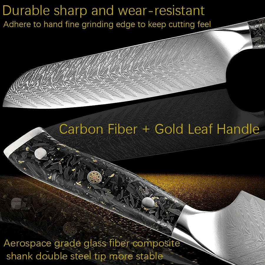 Damascus Knife Set VG10 67-Layer | Chef, Santoku & Boning