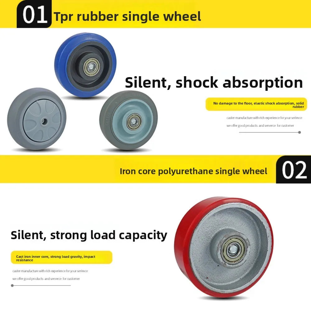 PU Caster Wheels Double Bearings – High Load Furniture Wheels