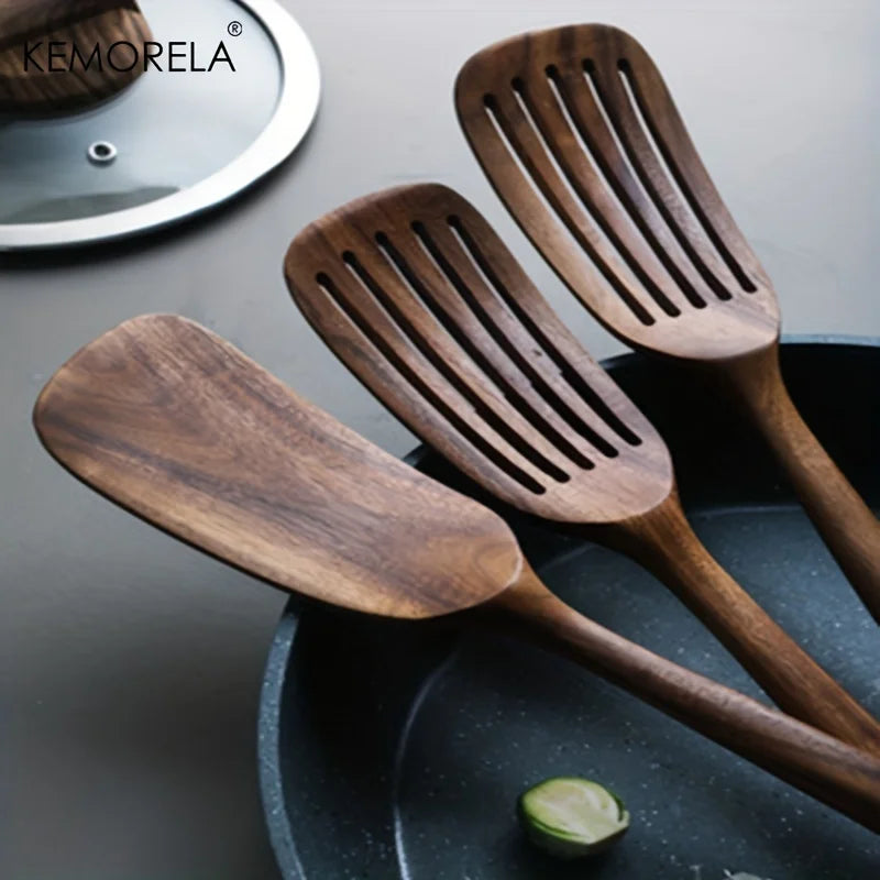 2-Piece Wooden Japanese Spatula Set | Non-Stick Cooking Spoons