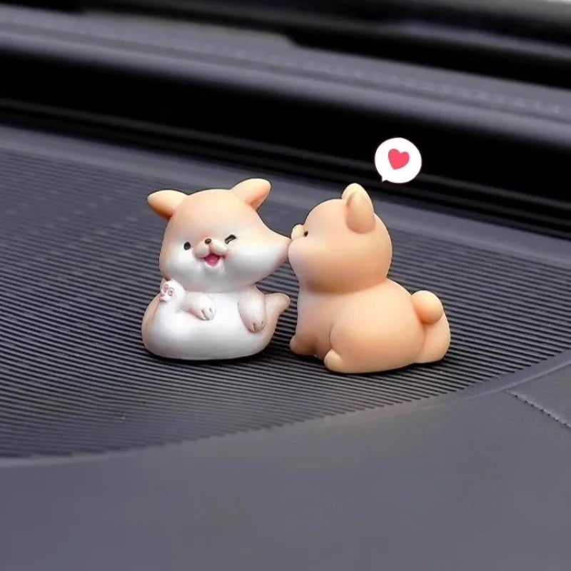 Kiss Face Rabbit Kitten Doll Car Decor Funny Resin Ducks Frogs
