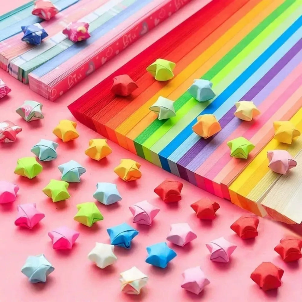 540 Pcs Lucky Star Origami Paper Strips | 27 Colors DIY Craft