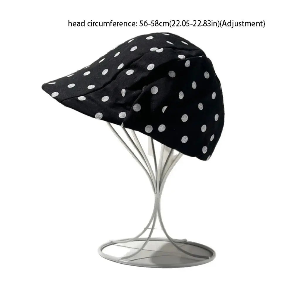 Retro Y2K Polka Dot Beret – Women's Korean Newsboy Cap