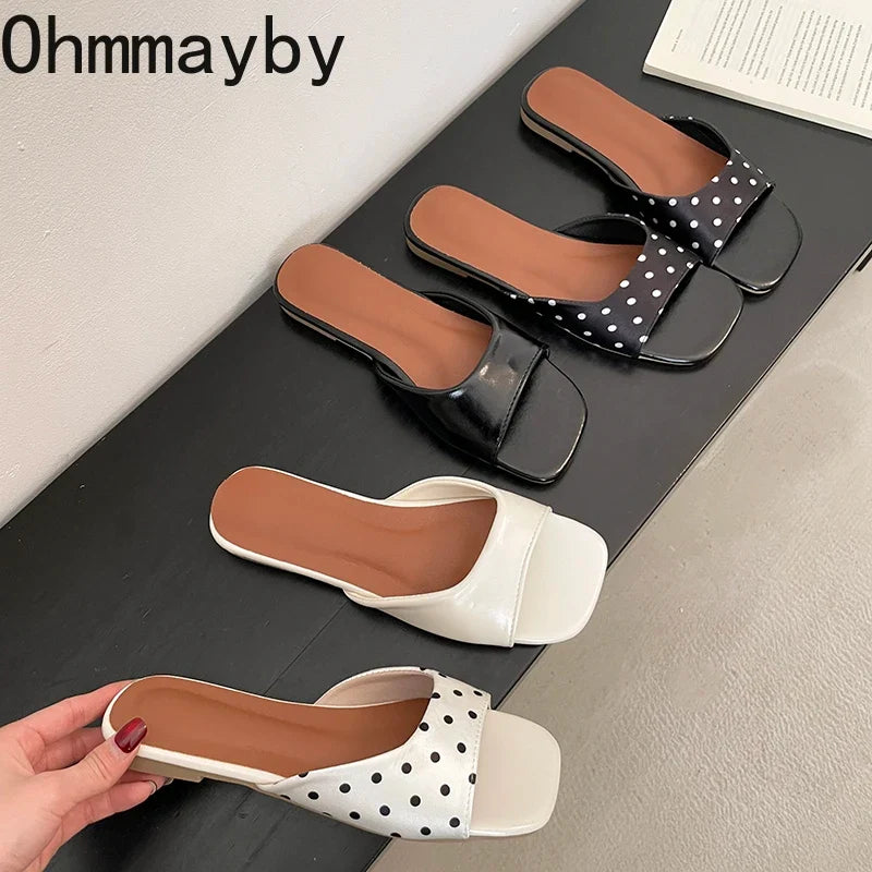 Women's Open Toe Flat Slides – Slip-On Summer Fashion Slippers