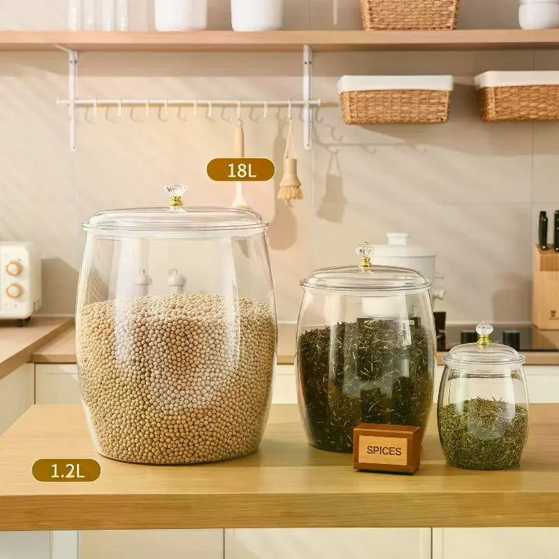 Transparent Sealed Storage Jar with Lid | Kitchen Organizer
