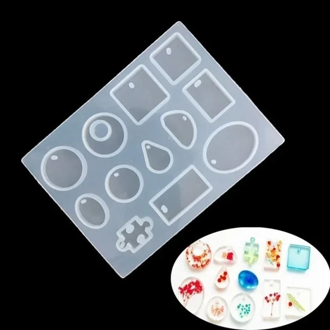 12-Design Cabochon Silicone Mold for Resin Jewelry Making