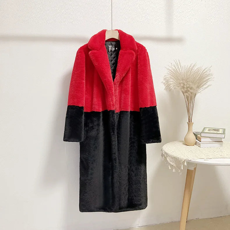 Women's Faux Fur Long Plush Coat – Plus Size S–5XL Winter