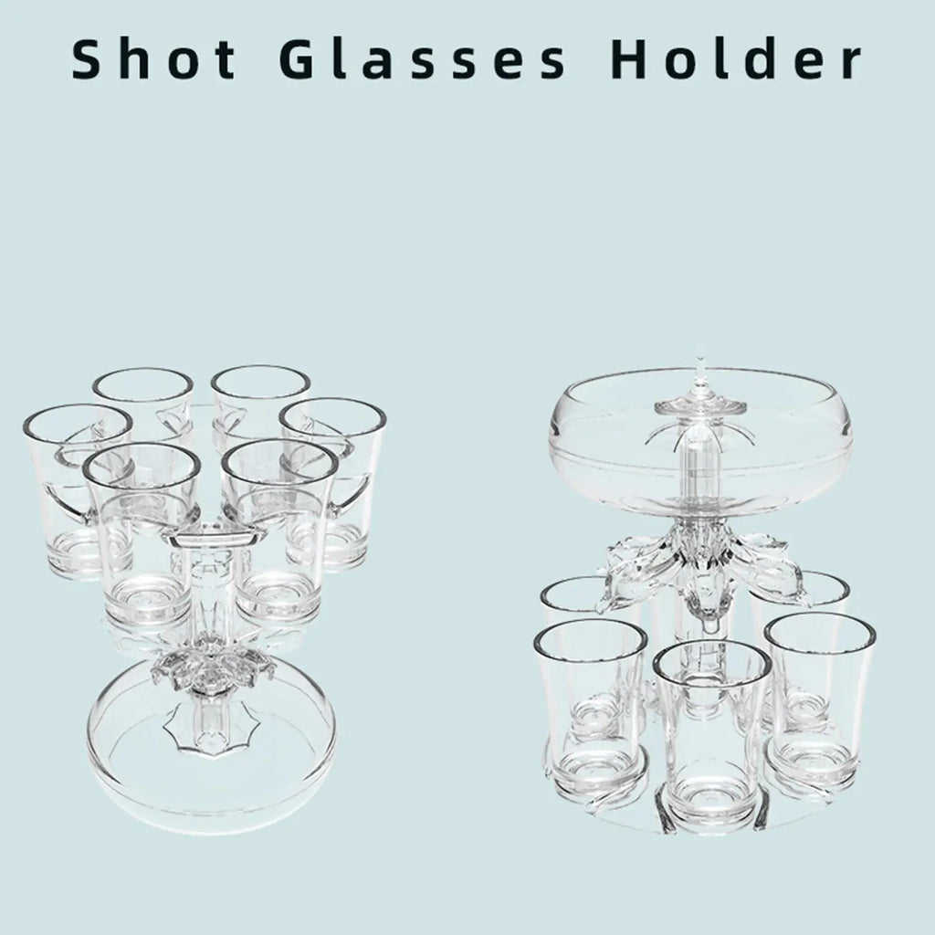 Shot Pourer Dispenser Liquor Cocktail 6 Shots Party Drink Glass