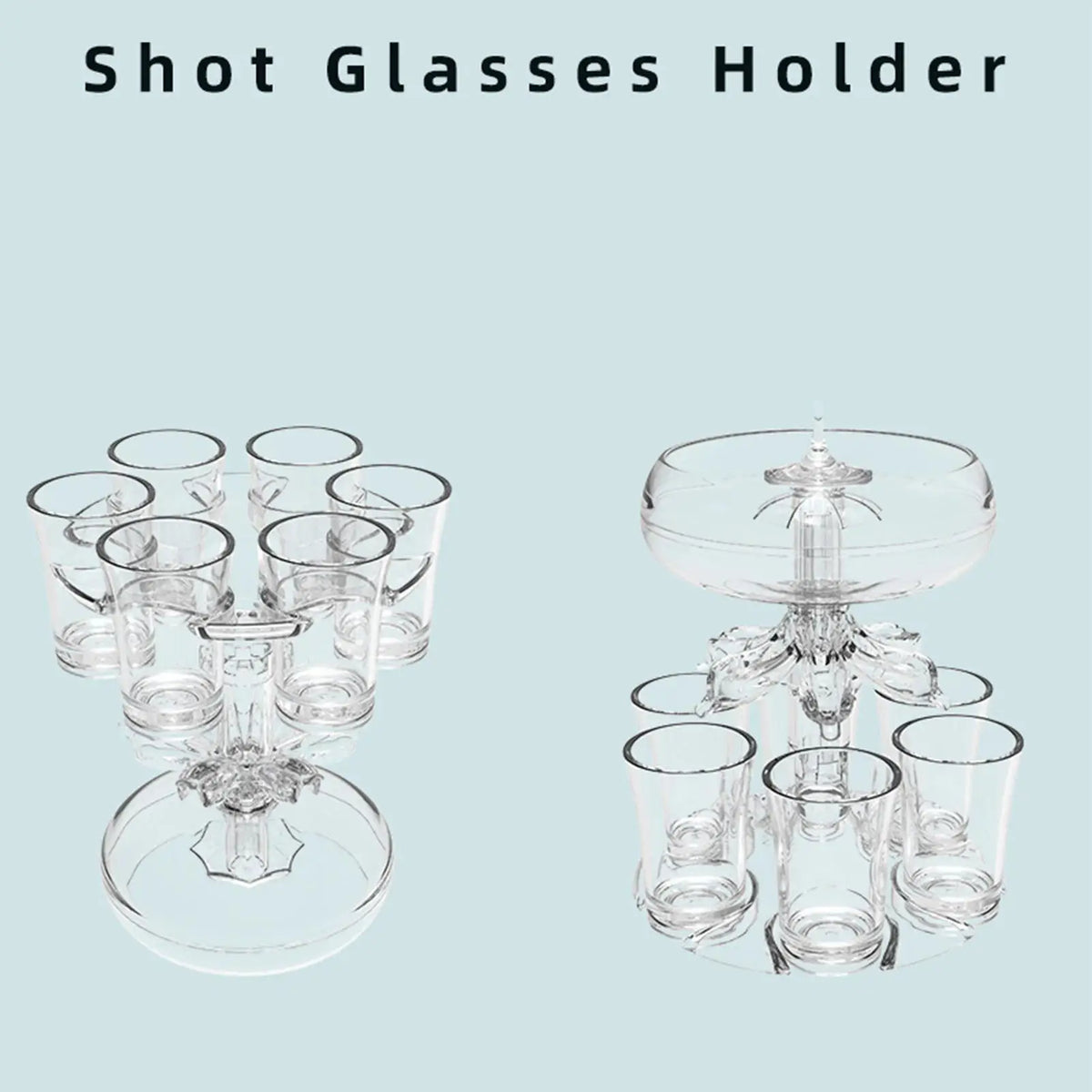 Shot Pourer Dispenser Liquor Cocktail 6 Shots Party Drink Glass