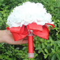 Crystal Rose Pearl Bridal Bouquet – Silk Artificial Wedding Flowers