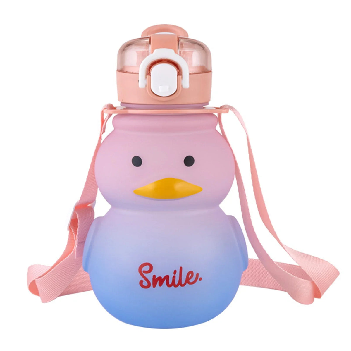 650ml Kawaii Duck Water Bottle with Straw – BPA-Free Leakproof