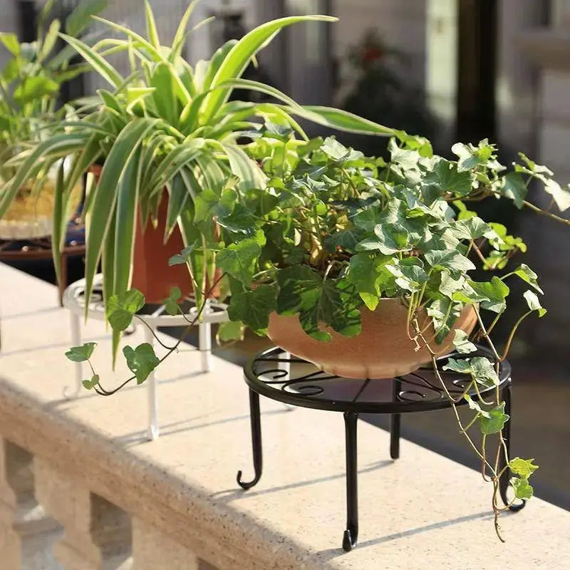 Wrought Iron Flower Pot Stand – Balcony & Garden Display Shelf