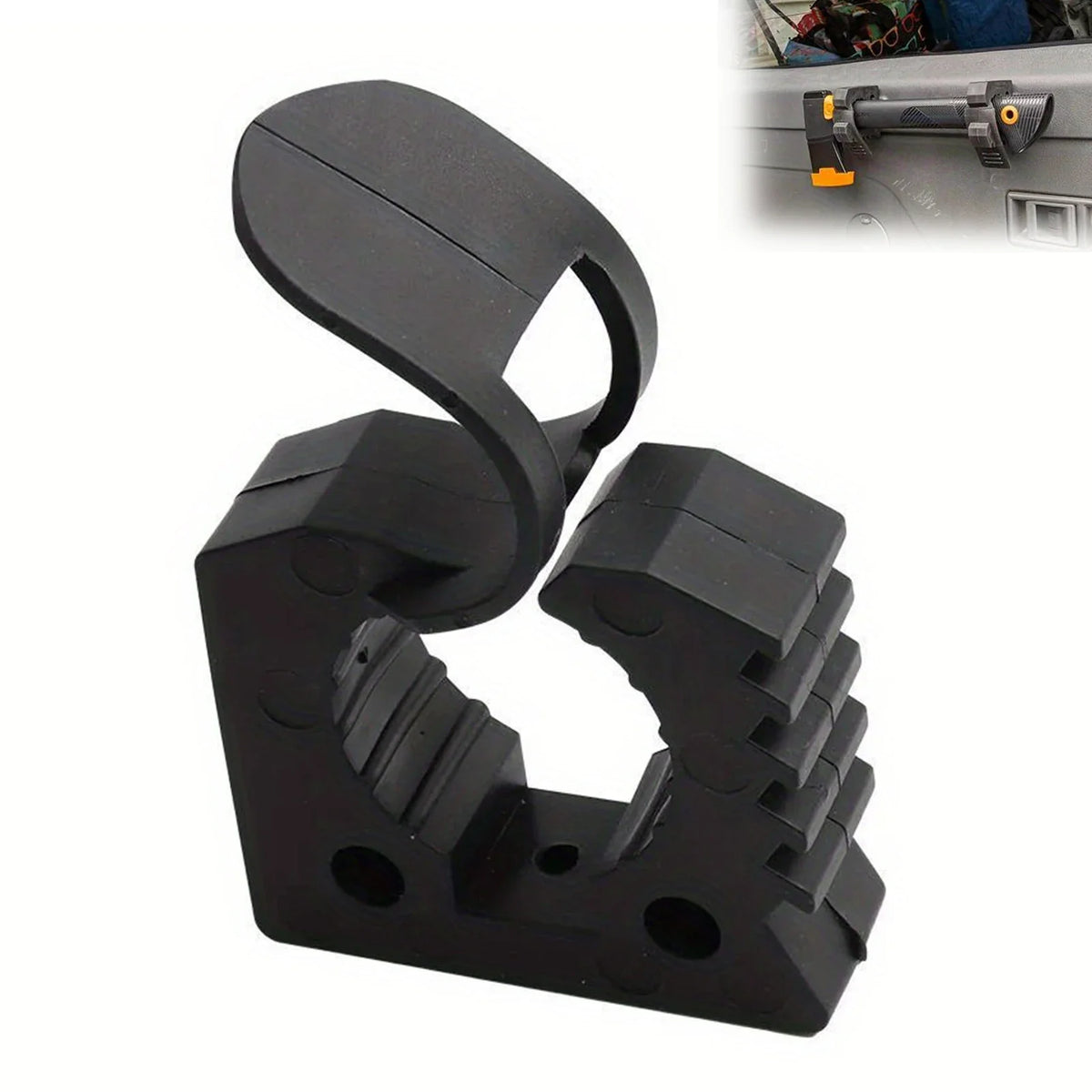 Heavy-Duty Rubber Clamp Hook for Truck Bed, Roof Rack & Trailer