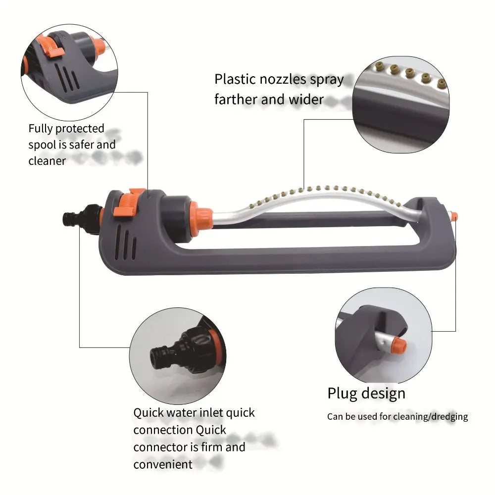 19-Nozzle Oscillating Lawn Sprinkler | Adjustable Aluminum Tube