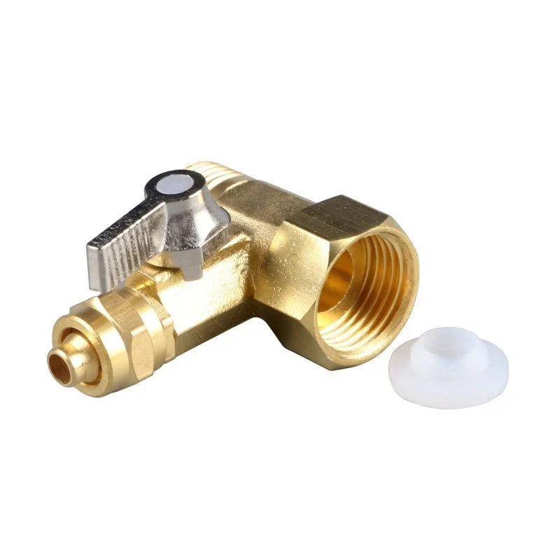 Brass Ball Valve 1/2" to 3/8" Faucet Connector Water Adapter