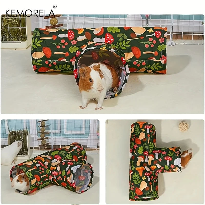 KEMORELA Foldable Guinea Pig Tunnel – Washable Pet Hideout