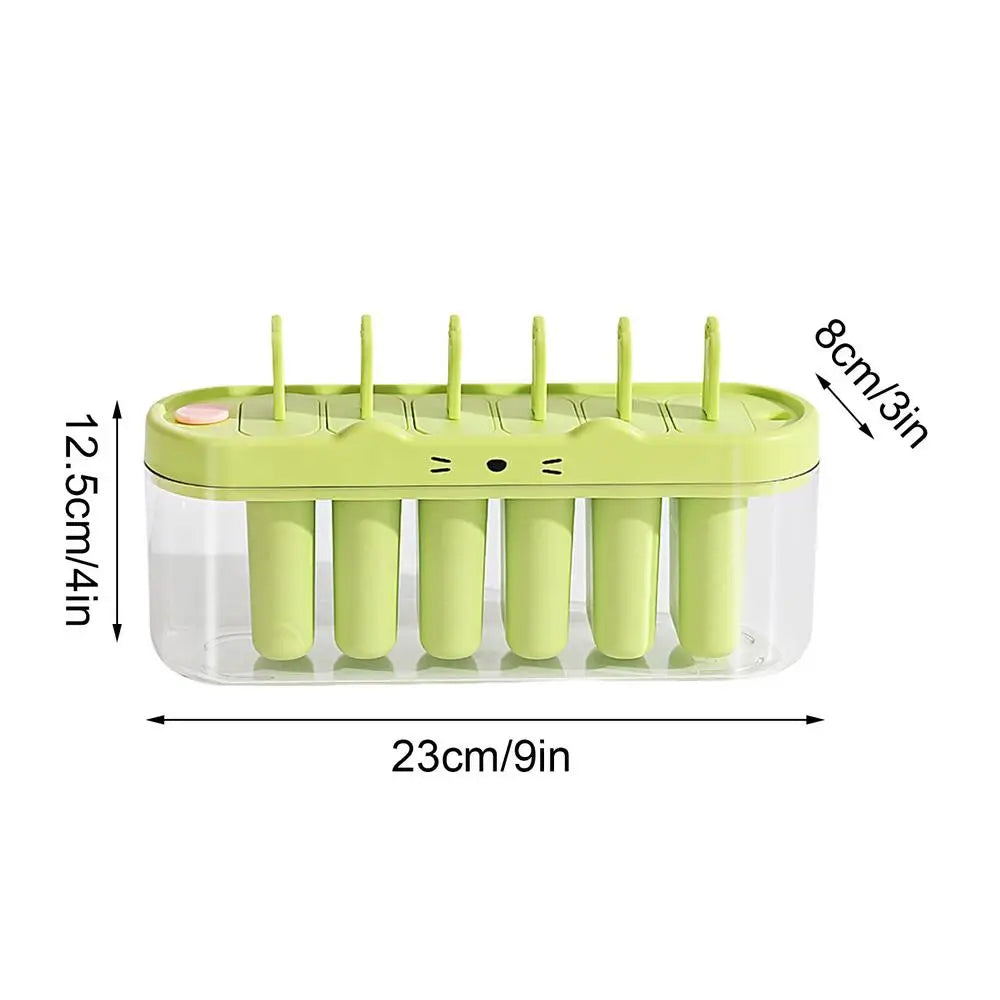 6-Cavity Ice Pop Mold Maker – Non-Stick Popsicle Molds & Sticks