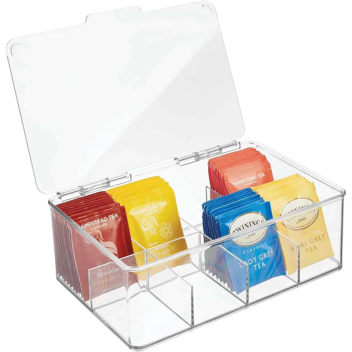 Tea Bag Storage Box Office Multifunctional Lid Acrylic Organizer