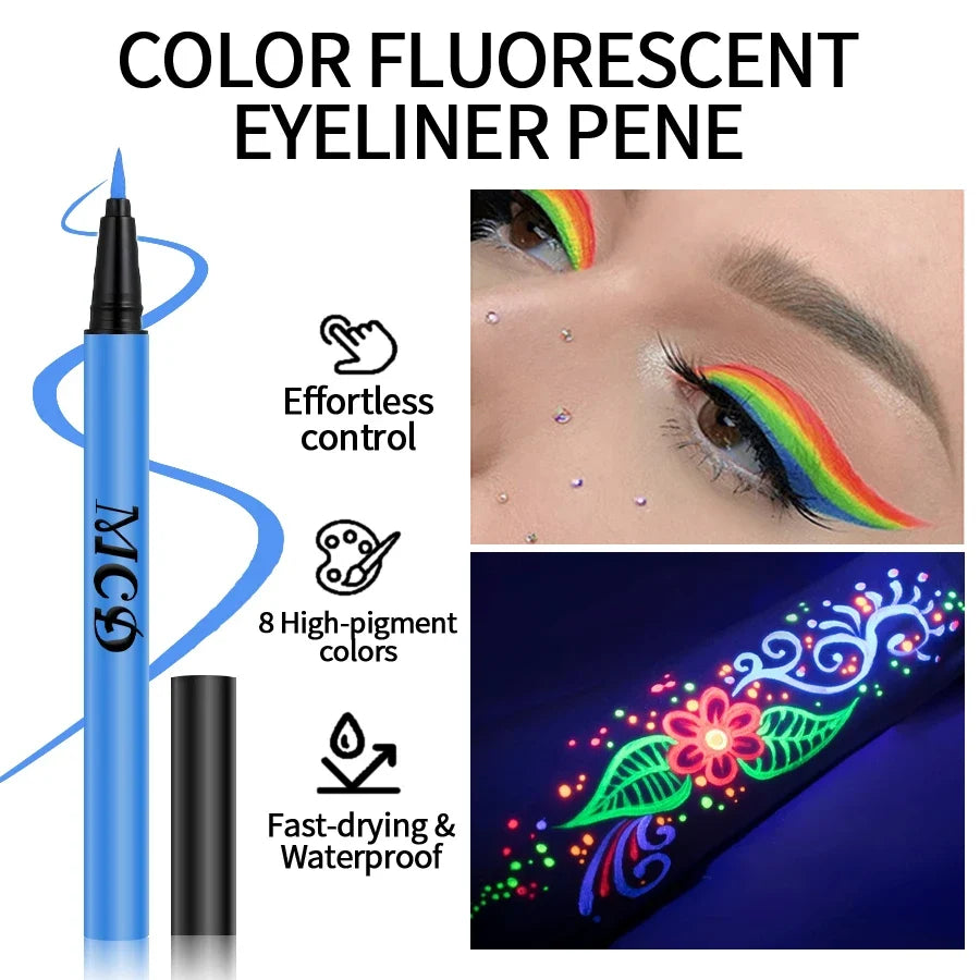 UV Neon Eyeliner Pen – Waterproof Fluorescent Liquid Eye Liner