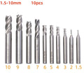 4-Flute Titanium HSS End Mill Set 1.5–10mm | CNC Router Bits