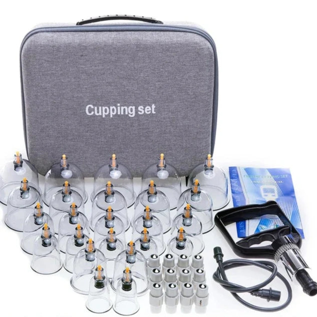 Cupping Therapy Massage Set – Vacuum Cups, Hand Pump & Manual