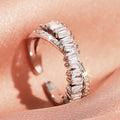 Huitan Cross Ring Women – Cubic Zirconia Resizable Band