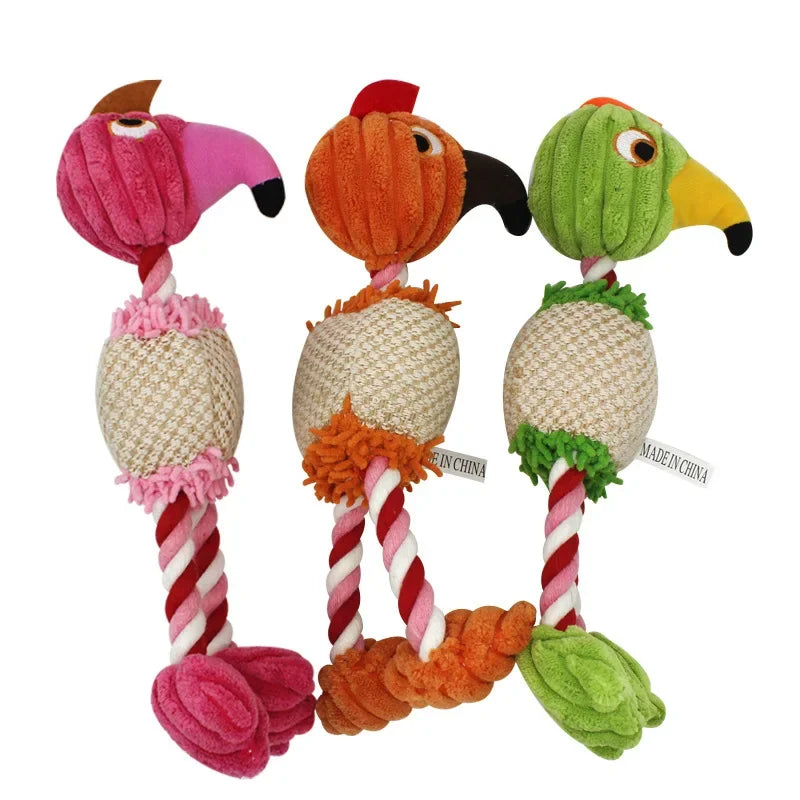 Parrot Plush Dog Chew Toy – Soft Interactive Toy for Dogs