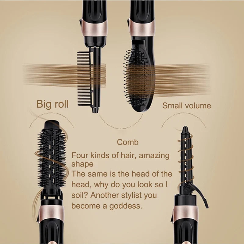 4-in-1 Rotating Hot Air Brush Blow Dryer Comb | Salon Style