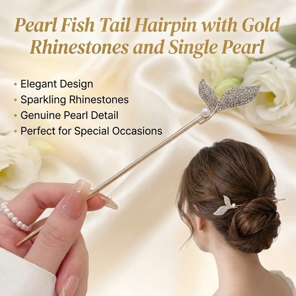 Pearl Mermaid Hairpin | Elegant Alloy Hair Clip for Women