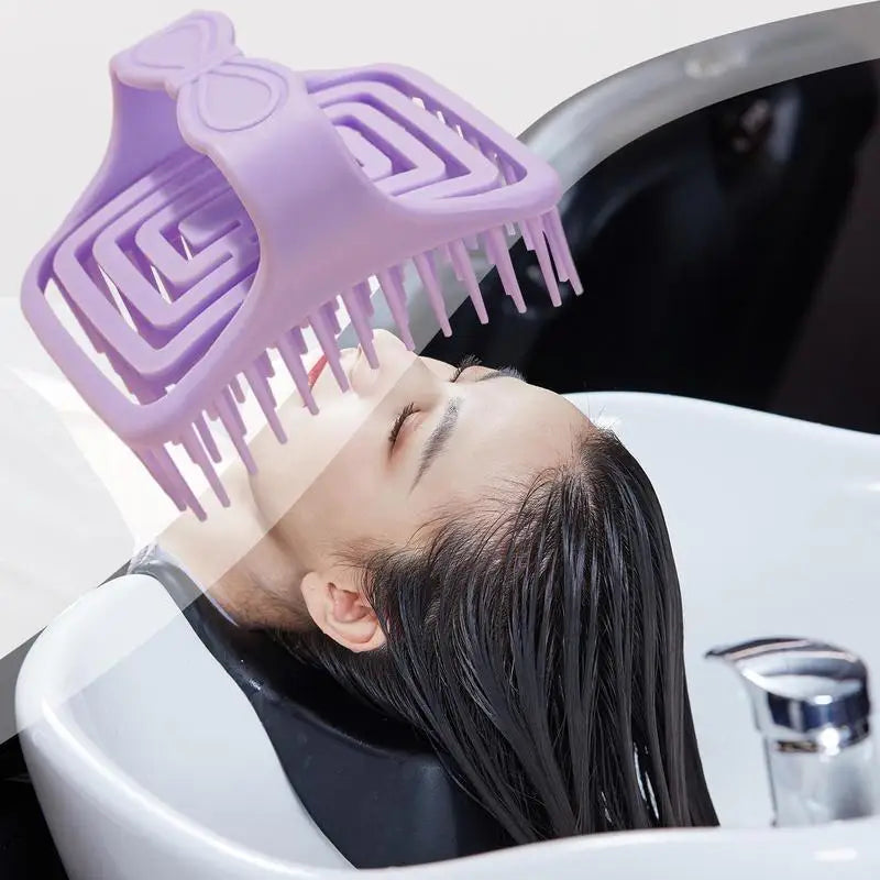 Hollow Out Hair Brush Scrubber Shampoo Scalp Scrub Massager Gentle