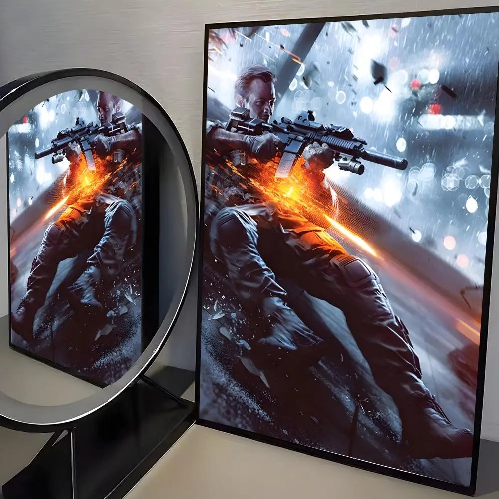 Battlefield Game Poster – Self-Adhesive Wall Art Sticker