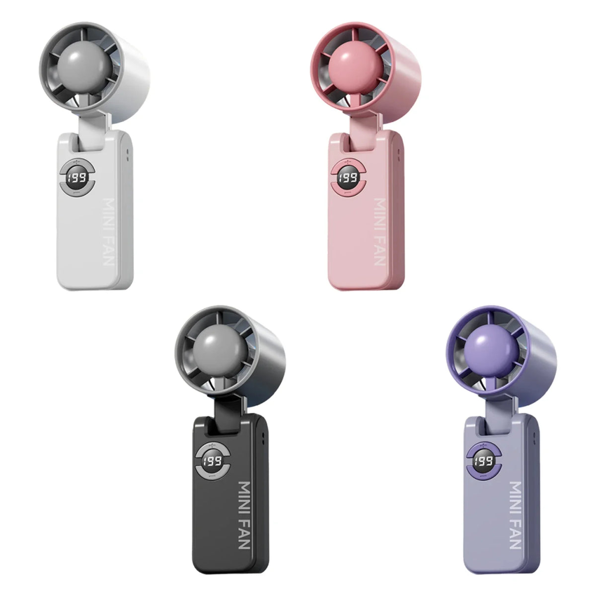 Portable Electric Fan Digital Display Foldable Silent Fans 199 Speed