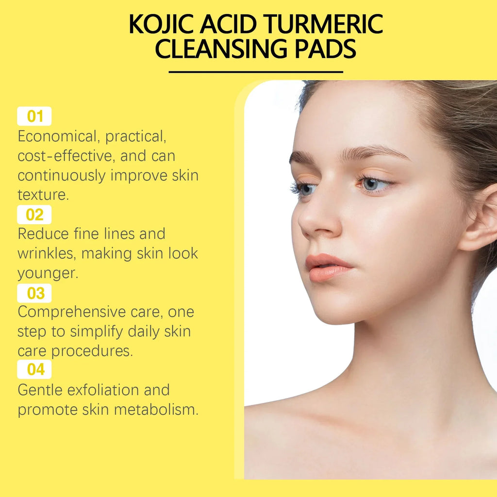 Turmeric Cleansing Pads Facial Exfoliating Makeup Removal Dead Skin