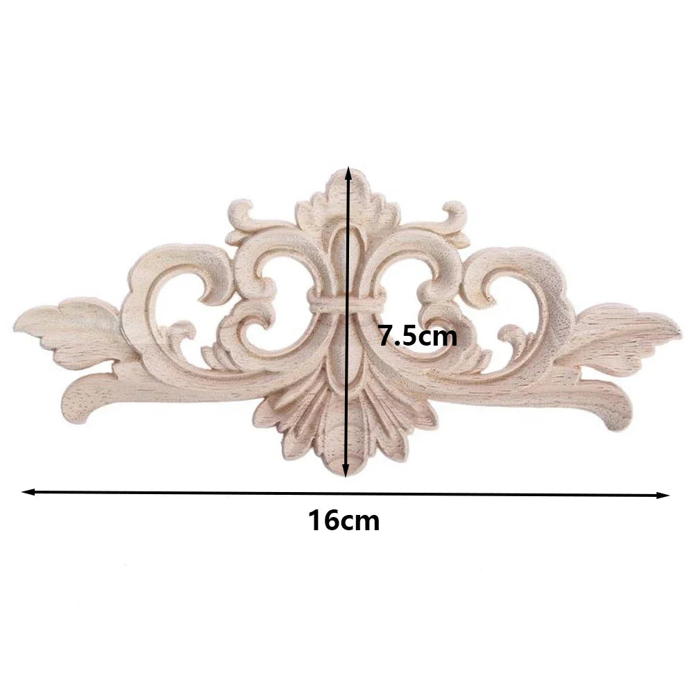 Wood Carved Floral Applique Onlay – Furniture & Door Decor