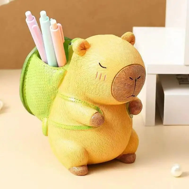 Cute Capybara Pen & Makeup Brush Holder | Desk Organizer