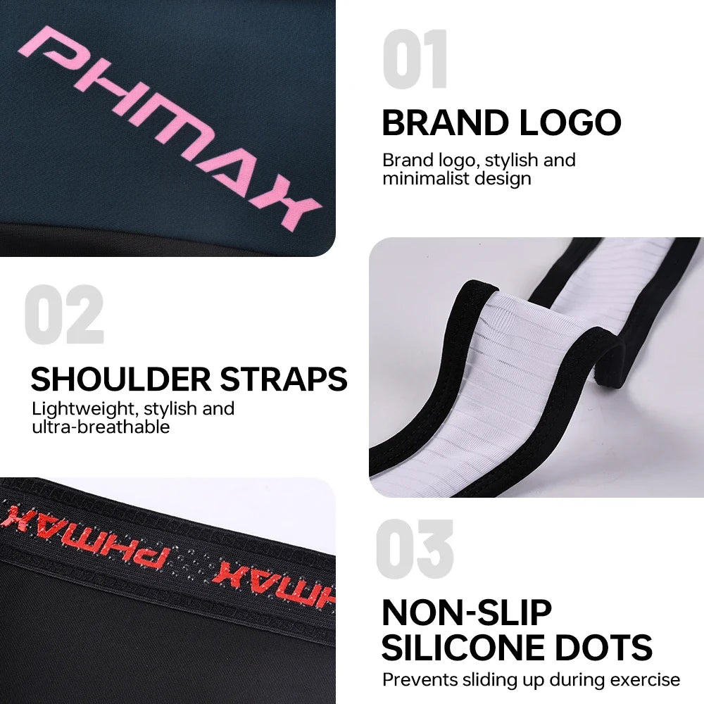 PHMAX Men's Cycling Bib Shorts | 5D Silicone Gel Pad, Breathable