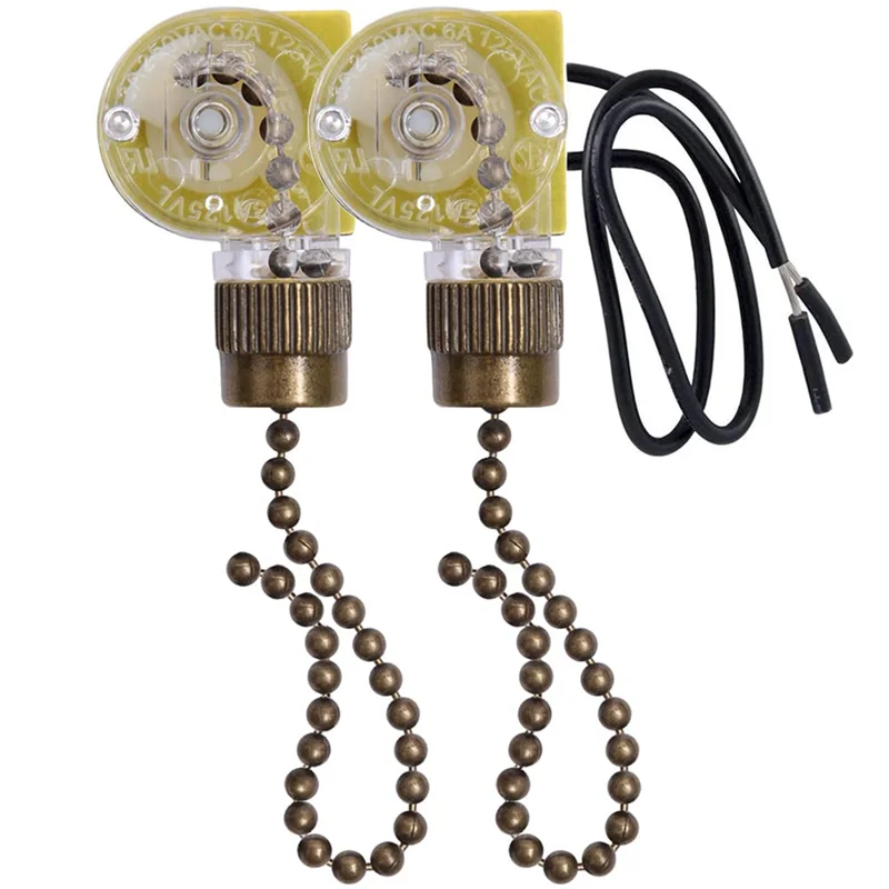 Zing Ear ZE-109 Pull Chain Light Switch Bronze 2-Pack
