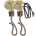 Zing Ear ZE-109 Pull Chain Light Switch Bronze 2-Pack