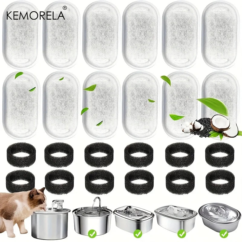 Cat Water Fountain Activated Carbon Filters 12/15 PCS | KEMORELA