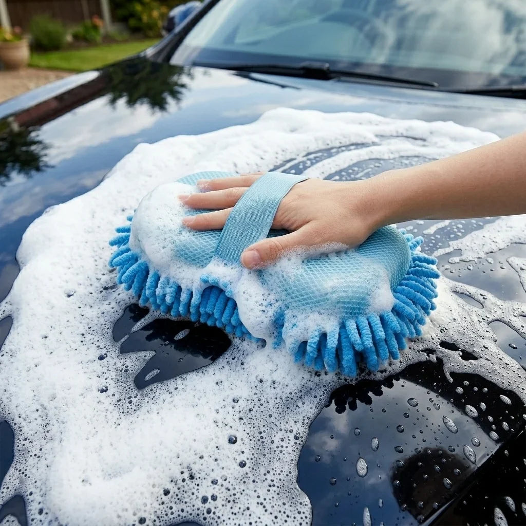 Microfiber Car Wash Sponge, Detailing Brush & Glove Kit
