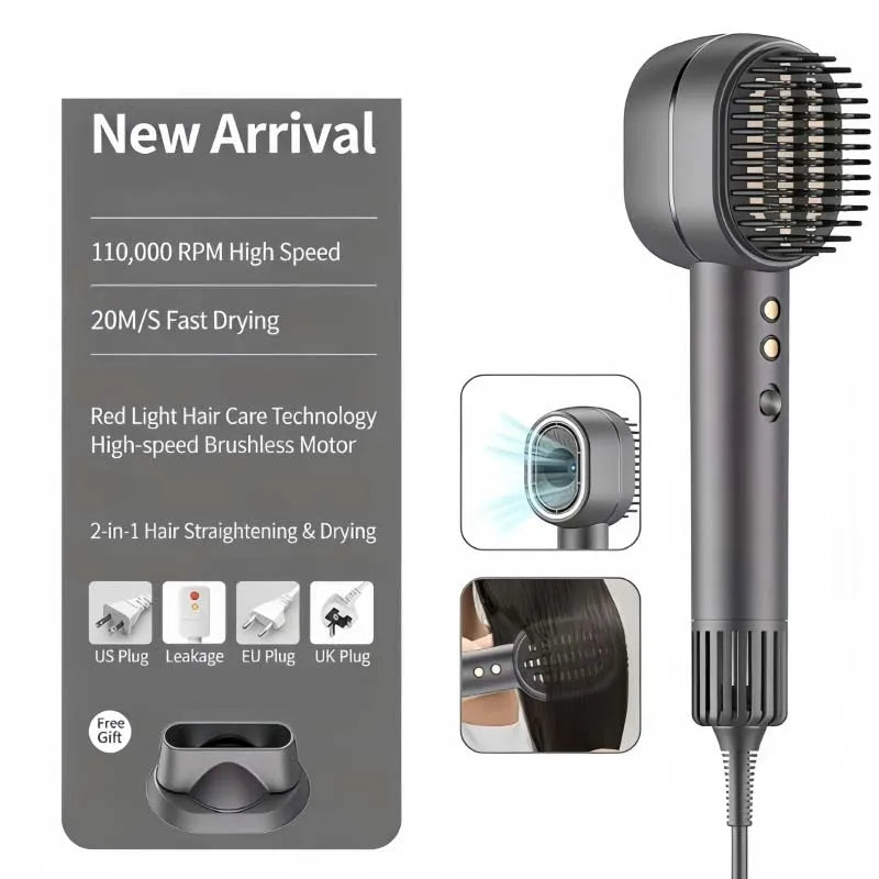 1400W Negative Ion Hair Dryer – Quiet, USB, Family Safe