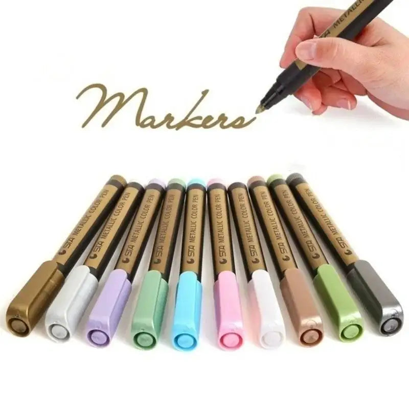 10 Colors Exquisite Metal Marker Paint Pen Art Permanent Writing