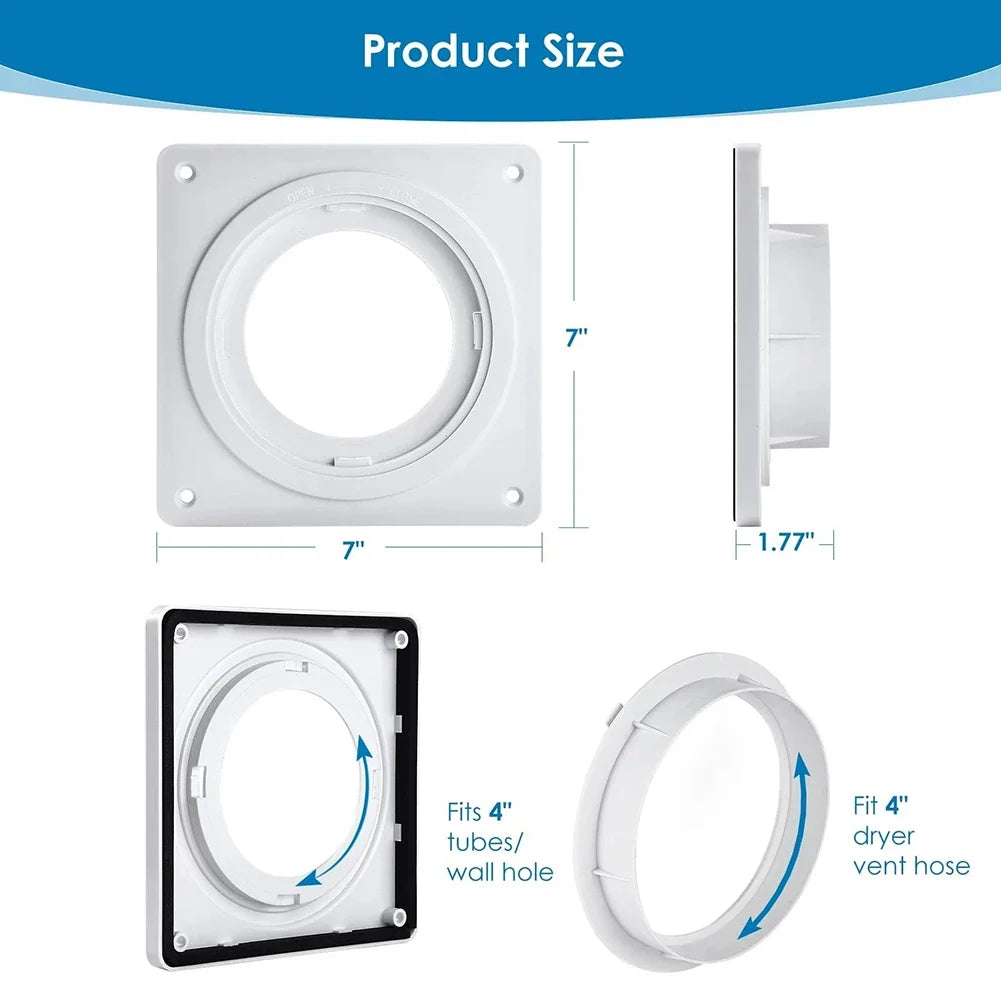 4-Inch Dryer Vent Connector Kit – Twist-Lock Wall Plate