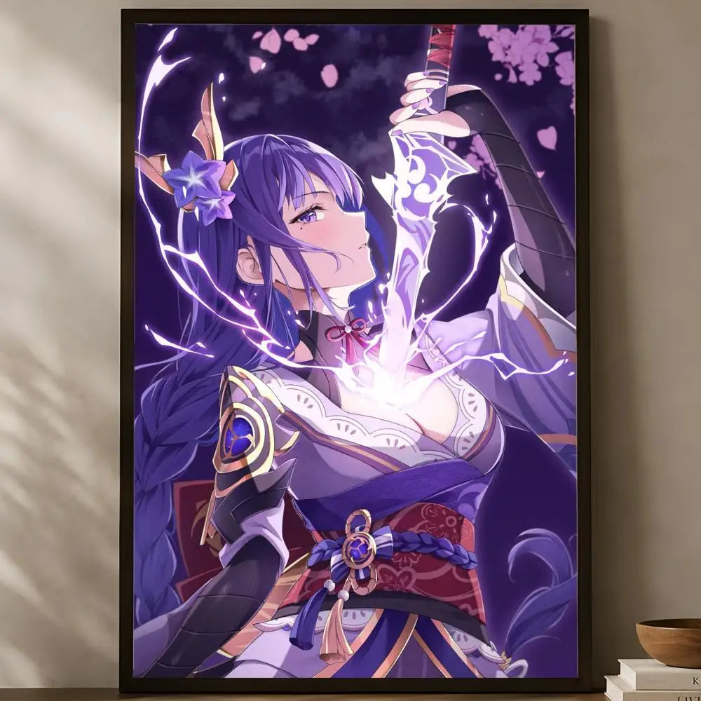 Genshin Impact Raiden Shogun HD Self-Stick Wall Art Poster
